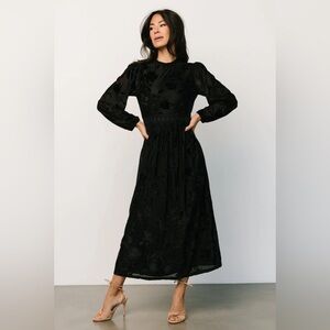 Christine Velvet Embossed Midi Dress